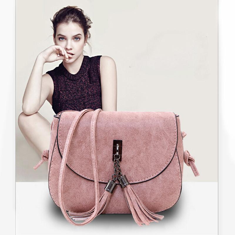 

1Pcs New Arrival Women Tassel Messenger Bags Vintage Designer Handbags High Quality Shoulder Bag CrossBody Bag Bolsas Feminina, Brown