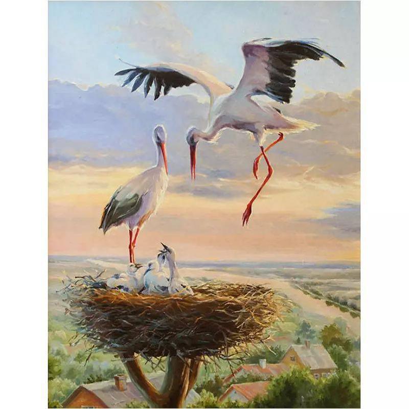 

Full-color natural bird's nest cross-stitch set with 5D diamond embroidery for home decoration diamond Mosaic embroidery