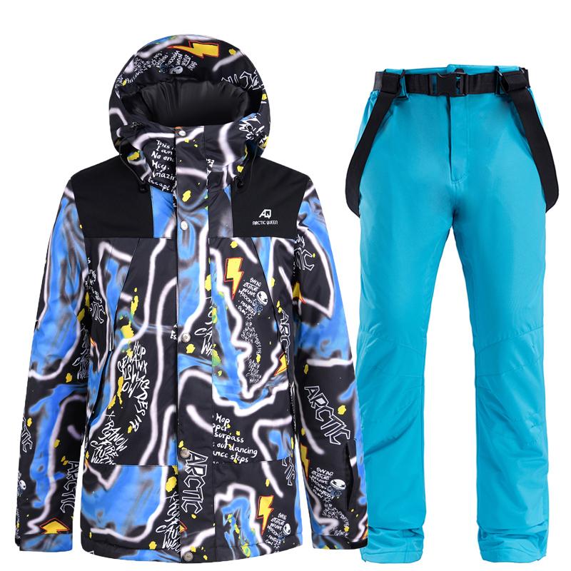 

2021 New Ski Suit For Men Warm Windproof Outdoor Skiing Sport Snowboard Suit Cold Proof Waterproof Fashionable Color Ski, Red