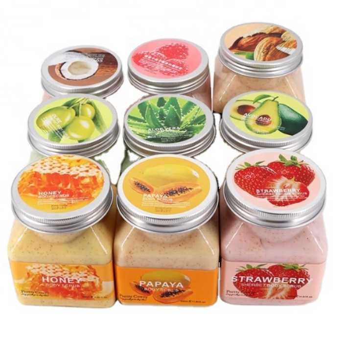 

Dropship Organic Fruit Strawberry Papaya Charcoal Lavender Exfolianting Whitening Moisturizing Face and Body Scrub