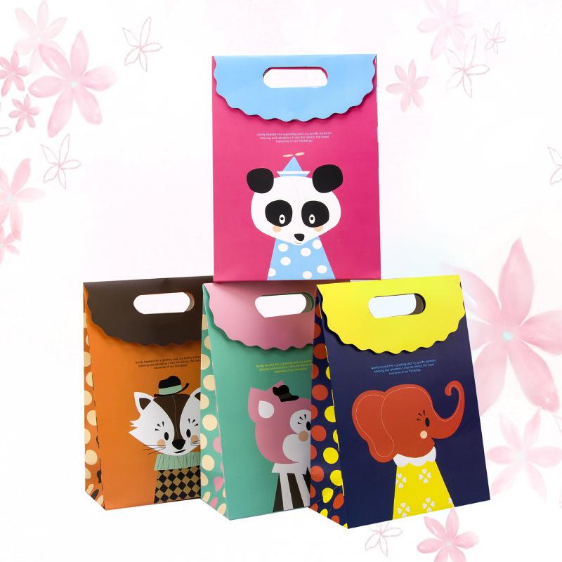 

1Pcs Cute Cartoon Birthday Gift Bags Party supplies sweet colorful bowknot case Wedding Hand-held Children's Cluing Button Bag