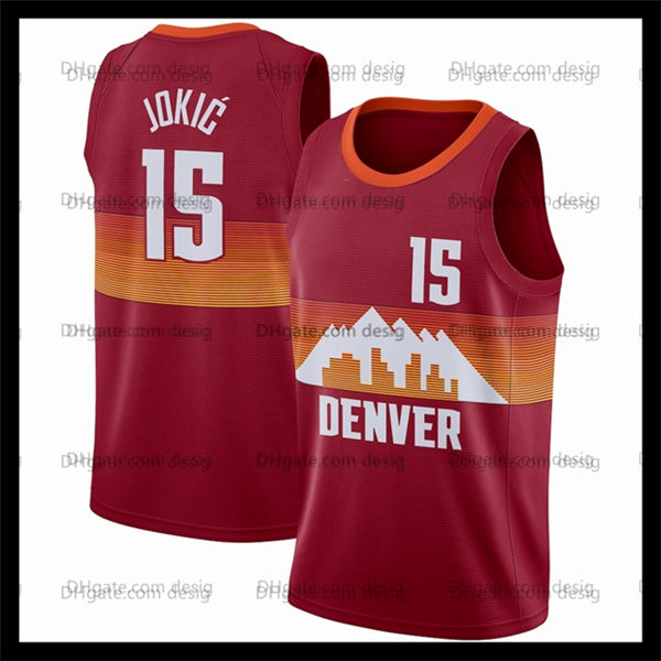 

Men Denver Nuggets Nikola Jokic Basketball Jerseys Red 2020/21 Swingman Player Jersey Edition City, Black