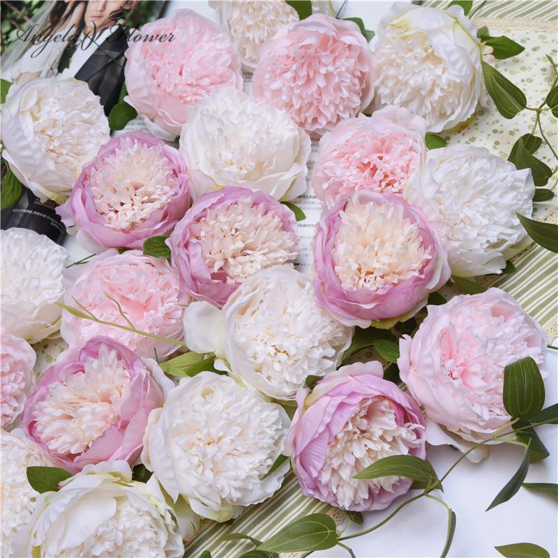 

Artificial peony flower head wedding flower DIY headwear silk rose head large simulation decor fake wall materials1, Blue