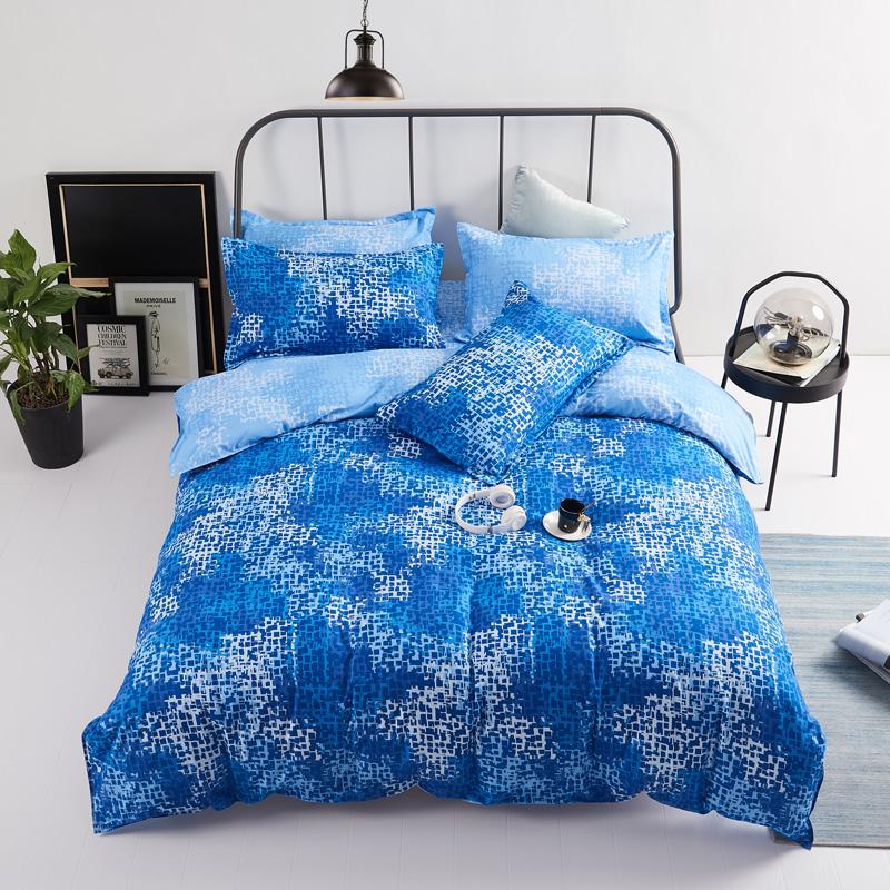 

Blue Fantasy Bedding Set Gradient Striped Comforter Queen King Size Bed Sheet Pillowcases Duvet Cover 3/4Pcs Bed Linen, As picture