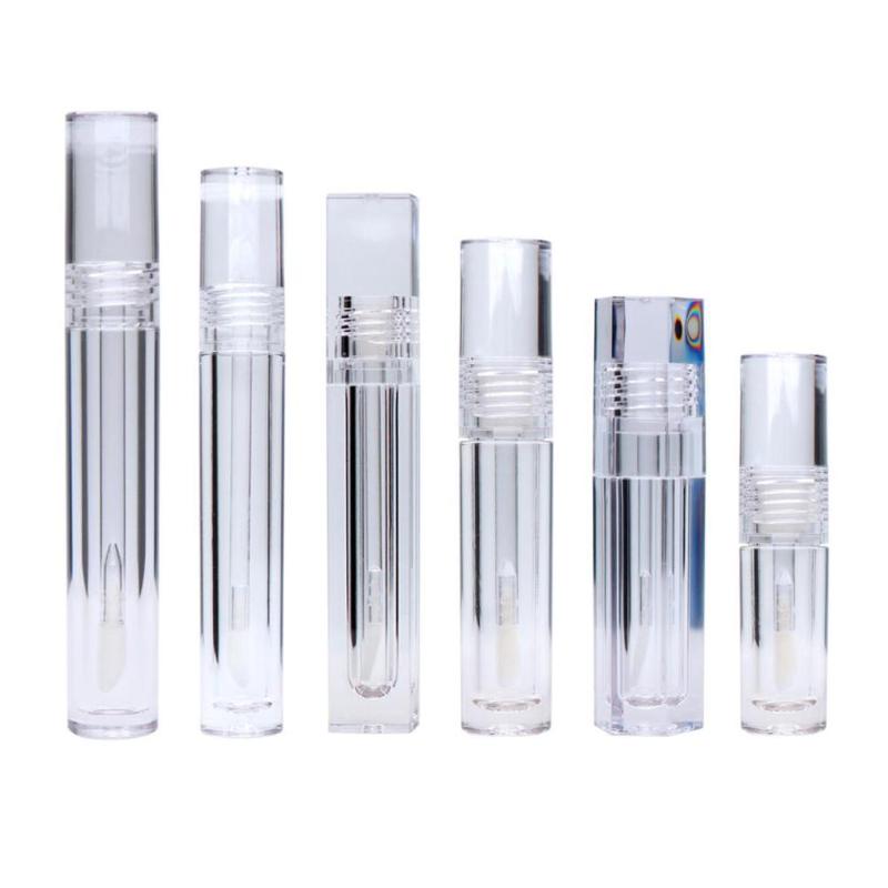 

Transparent Lipgloss Tube Empty Lip Glaze Bottle Container Make LOGO Low MOQ 50 Piece Private Label Doe Foot Applicator