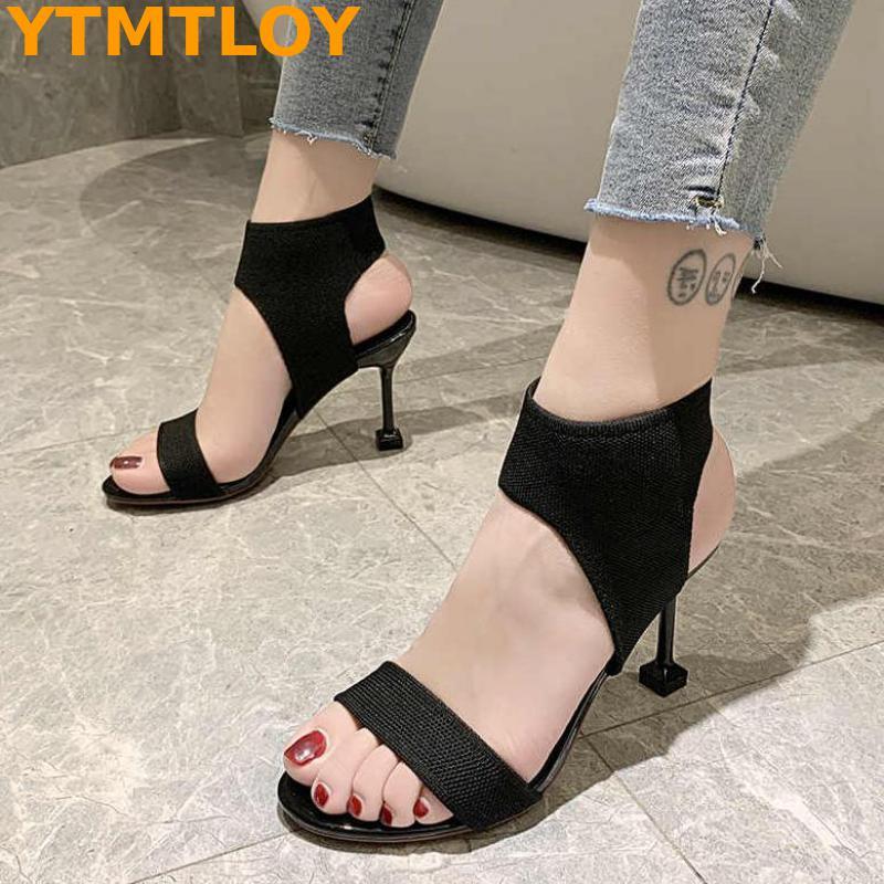 

2020 Sexy Female Sandals Summer Shoes High Heels Peep Toe Buckle Strap Women's Party Shoes High Heels Women, Black