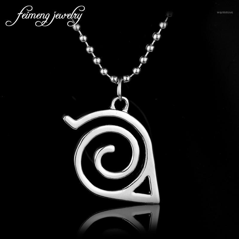 

Classic Anime cartoon Naruto Necklace Cosplay Statement necklace Fashion silvery Leaf Symbol pendant for fans jewelry accessory1