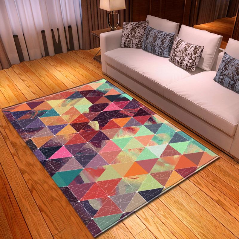 

Living Room Carpet European Style Bedroom Bedside Decoration Rug 3D Geometry Pattern Home Hallway Children Tatami Kids Floor Mat, Kh-9