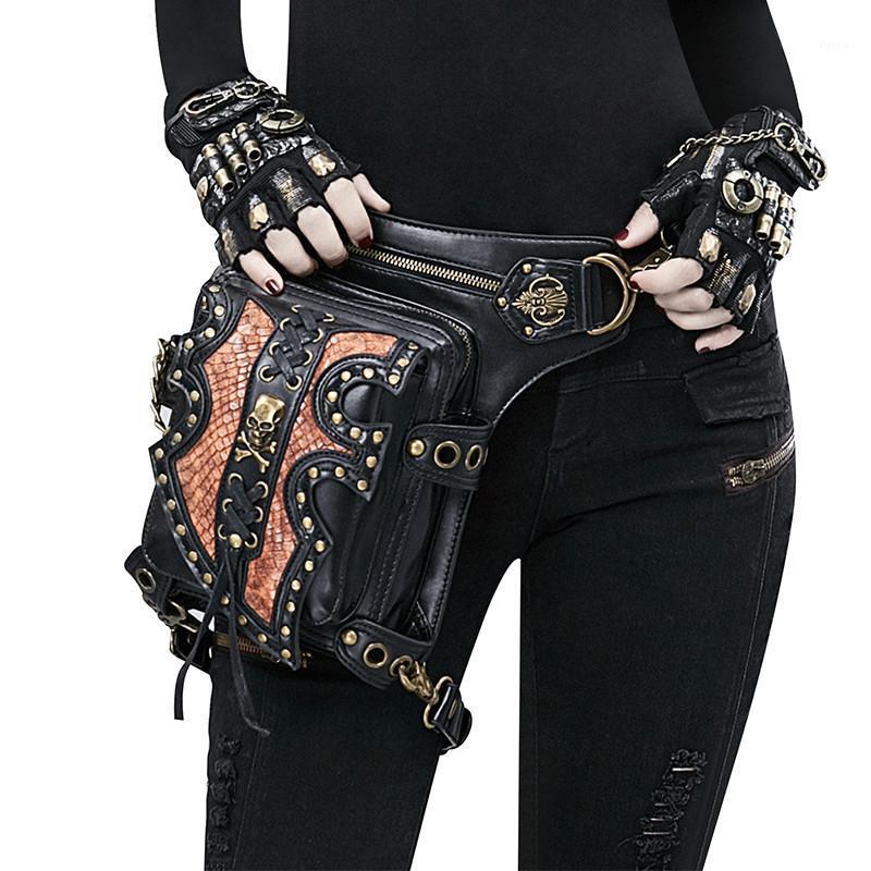 

Women Small Leg Bag Waist Bag Female Fanny Pack Belt Bags Steampunk Bags Gothic Messenger Hip Hop Bum Pack Fashion Purse T991, Sky blue