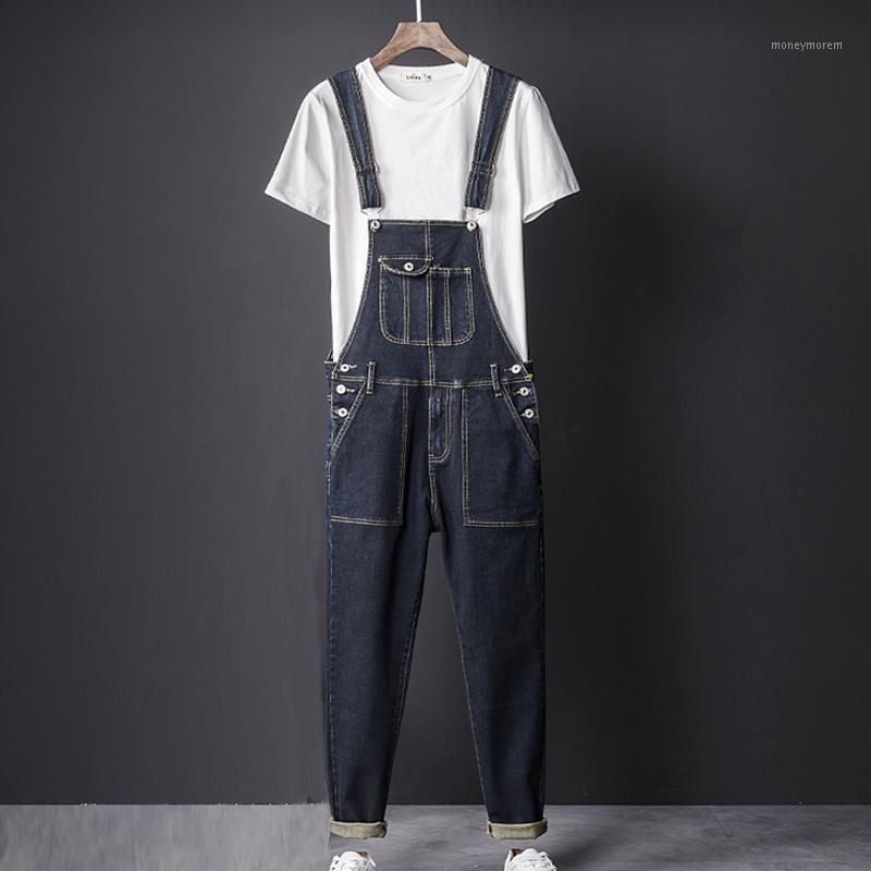

Summer Spring Men Korean Style Denim Jumpsuits Overalls , Male Jeans Pants , 3XL Washed Pockets Playsuit For Men1, As pic