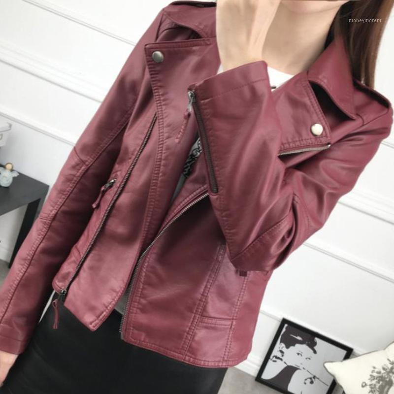 

Wine Red Faux Leather Jackets Women Autumn Winter Cool Bomber Motorcycle Outerwear Biker Punk Coat PU Jacket Veste Cuir Femme1
