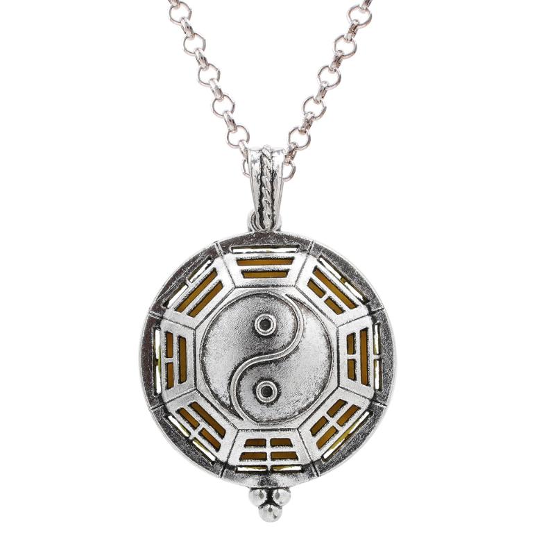 

Pendant Necklaces 1pc Floating Antique Magnetic Taiji Fragrance Perfume Essential Oil Diffuser Locket Charms Necklace Gift