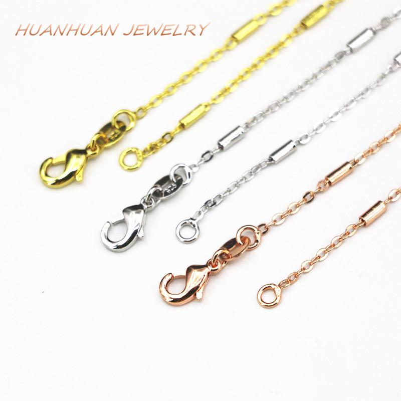 

Copper Stainless Steel 3 Colors Link Chain For Women 1.5mm Necklace Chains Gifts Choker Fit Diy Pendant Jewelry 18inch B3377