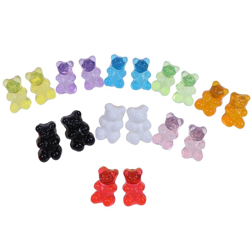 

Animal Shape Stud Earring Candy Color Cartoon Cute Bear Stud Earrings Resin For Women Girls Friend Jewelry