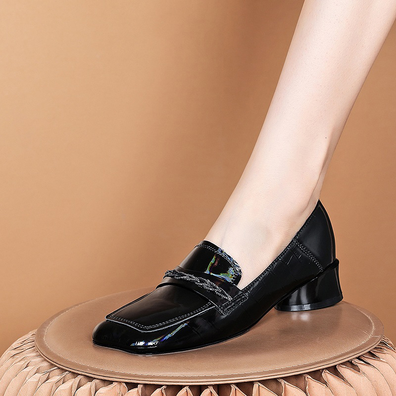 

2021 Royal Toe Genuine Leisure Fashion Women's Shoes Heels 5EYG, Black