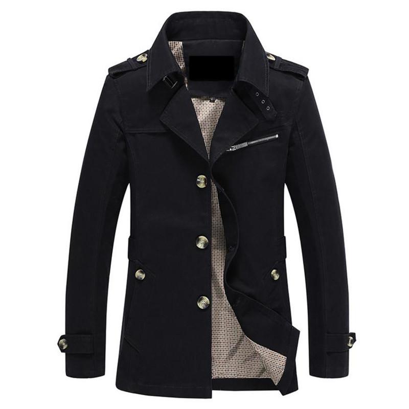 

Spring And Autumn Jacket Men Fashion Casual Cotton Coat Black Khaki And Army Green Outerwear Fashion