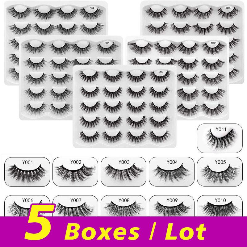 

5 Boxes/lot 10 pairs Handmade maquiagem 3D extension Popular maquillage Reusable Natural lashes wimper Cruelty free eyelashes