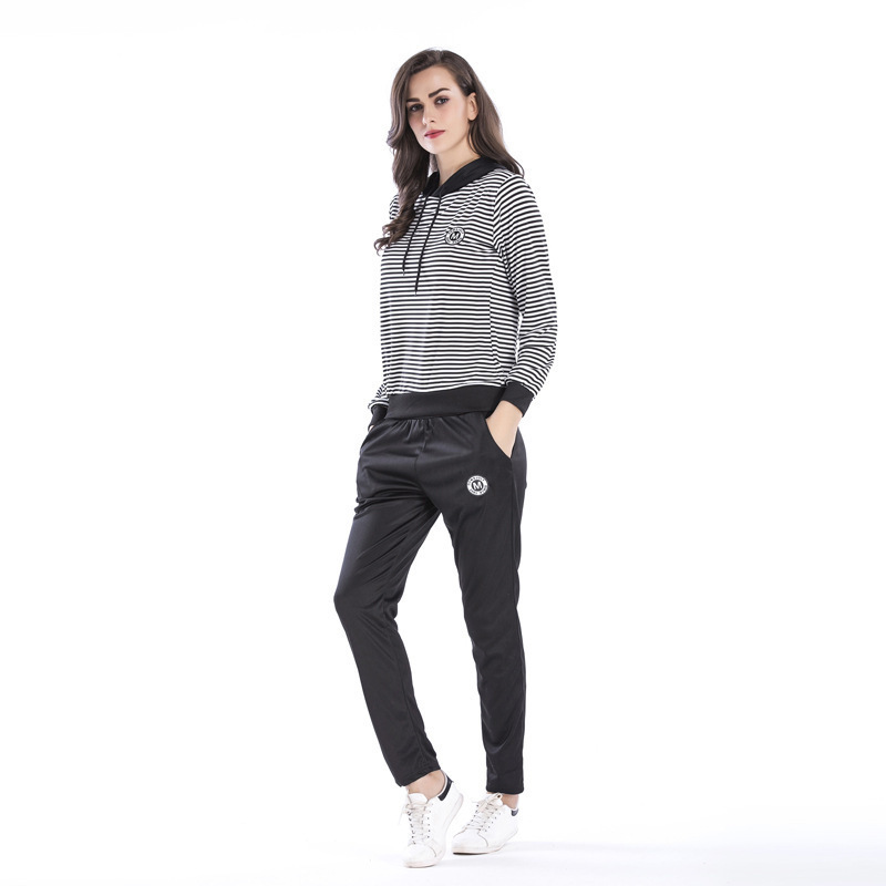 

2020 Alargamento Manga Mosca Assoalho-comprimento Venda Direta de Algodo Cheia da Primavera E Nova Faixa Terno do Lazer Calas, Black