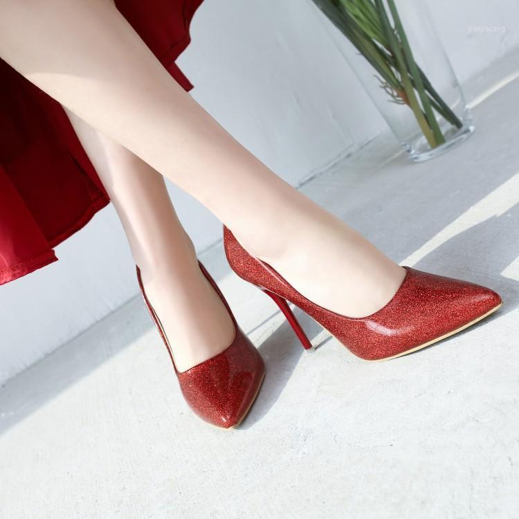 

Big Size ladies high heels women shoes woman pumps Fashion pointed shallow high heels1, Gold