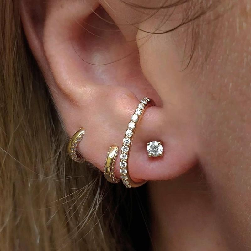 

Stud Ring Retro Earrings European And American Exaggerated Cool Scenery Face Earbone With Zircon