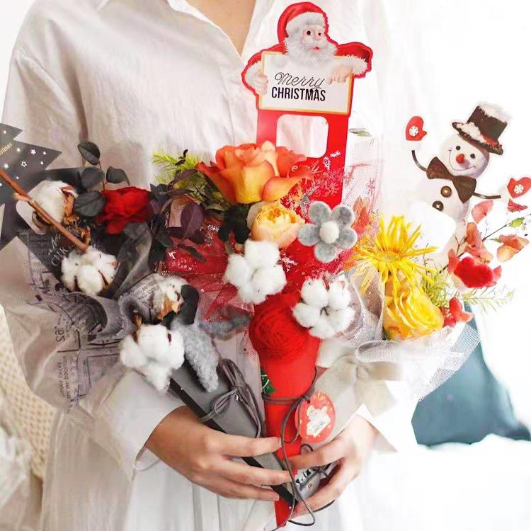 

10pcs Cartoons Flower Box Single Flower Packaging Bouquet Gift Box Single Rose Portable Halloween Christmas Boxes