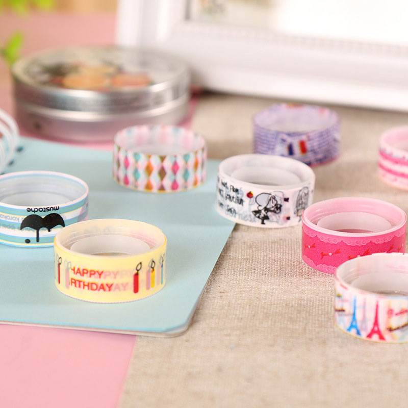 

5Pieces/Lot Printing Tape Set DIY Masking Tape Cute Stickers Washi Tape Adhesives Stationery Gift Decoration Home School Office Supplie 2016