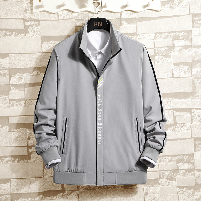 

Mens Jacket Winter Stand Mens Jackets And Coats Long Sleeve Print Letter Coat For Men Black Jacket Clothes For Men Fashion 2020, Grey