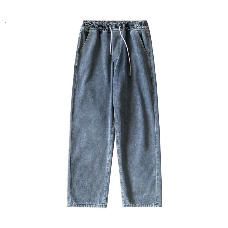 

New Brim 2021 Masculinas Primavera e Inverno Novo Fluxo De Cordo Mais Tamanho Nove Pontos Jeans Solto Personalidade Juventude E2LN, Navy blue