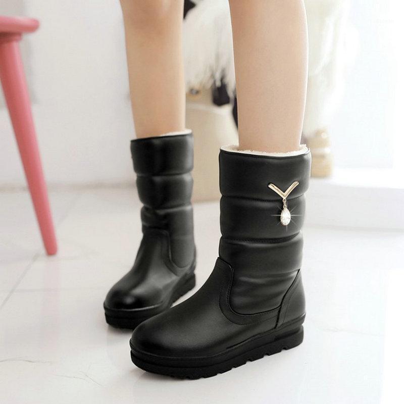 

high quality Women snow boots height increasing keep warm winter mid-calf boots platform sweet shoes woman size 41 42 431, Beige
