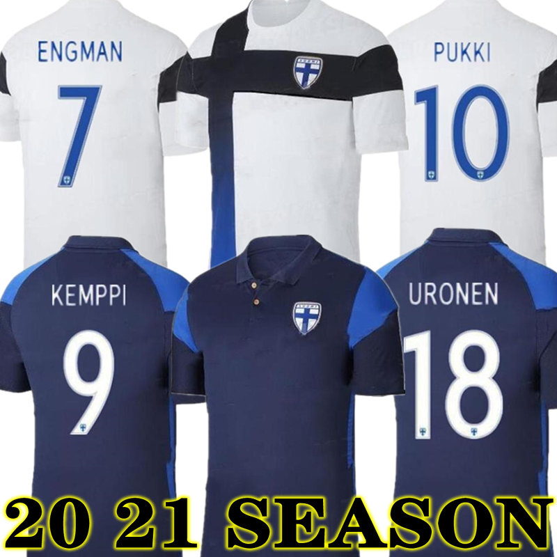 

NEW 2020 Finland Soccer Jerseys New PUKKI SKRABB RAITALA JENSEN LOD Home White Football Shirt Short Sleeve Adult Uniforms, 20 21 home