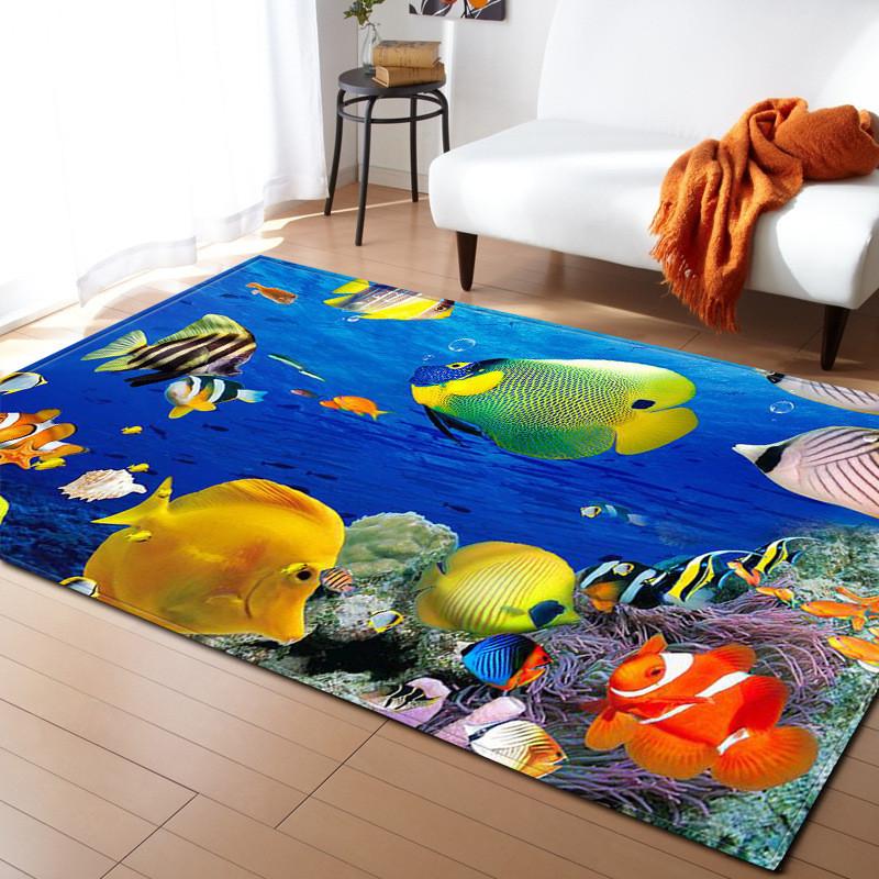 

Sea Scenic 3D Ocean World Large Carpets Rugs Bedroom For Kids Living Room Sofa Tatami Floor Mat Tapis salon Dywan Dropshipping