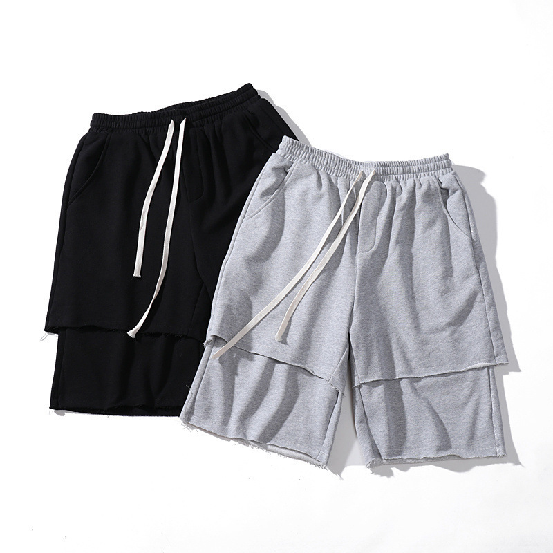 

Cales de vero dos homens moda streetwear solto ajuste esporte ultra cec hip hop capris calas homem shorts roupas ginsio hombre, Black