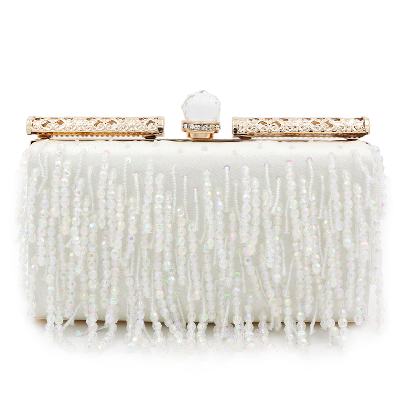 

Women's Korea Dinner Exquisite Night Clutch Party White Wedding Bag Sac Feminine Purses Ae50eb 52u4, Creamy-white.