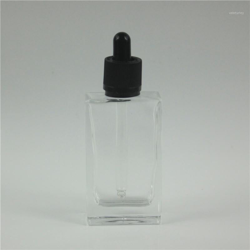 

Fast Shipping 50pcs/lot 50ml Square Clear Glass Essential Oil Bottle With Dropper 1OZ Essential Oil Container Perfume Bottle1