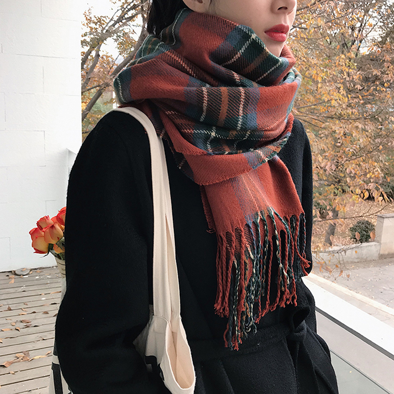 

2021 New Classic Brand Scottish Plaid Men and Women Winter Warm Fashion Casual Scarf Imitation Cashmere X0ct