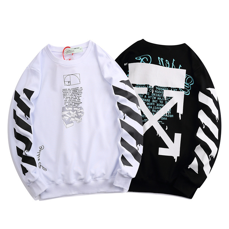 

New c / o Virgil Obloh Style 20ss Dissoing Graffiti Arrstyle Sweater, Black