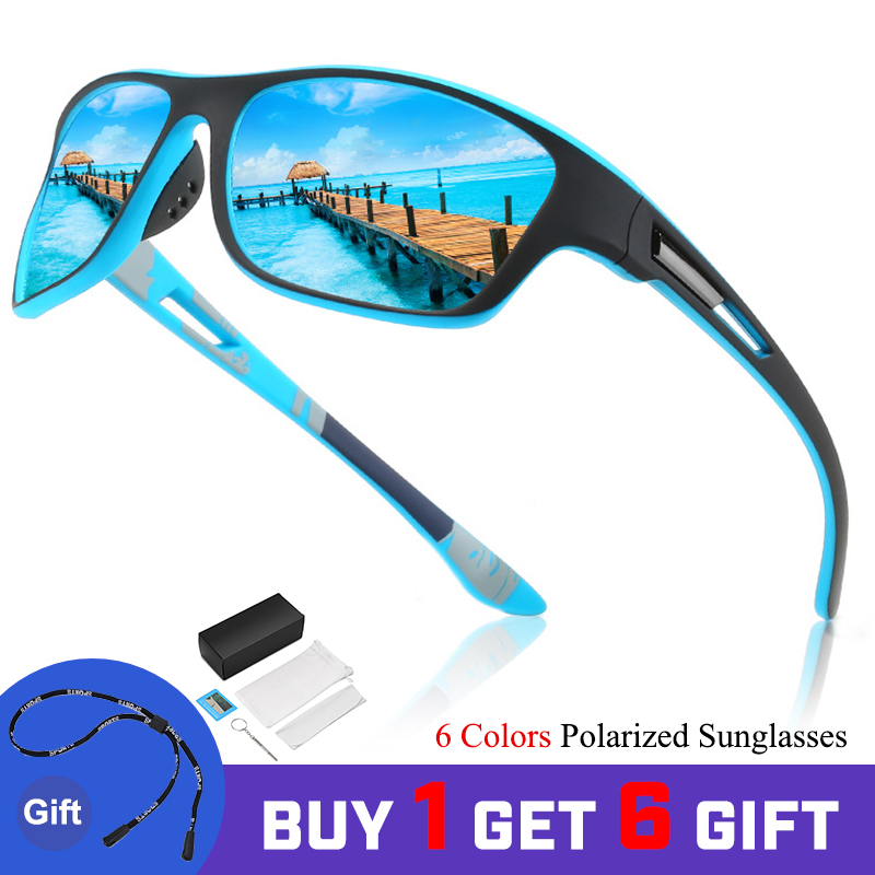 

VENGOM 2020 New Polarized Sunglasses Men Outdoor Sports Polarized Sunglasses Windproof UV Protection sunglasses UV400 men, White;black