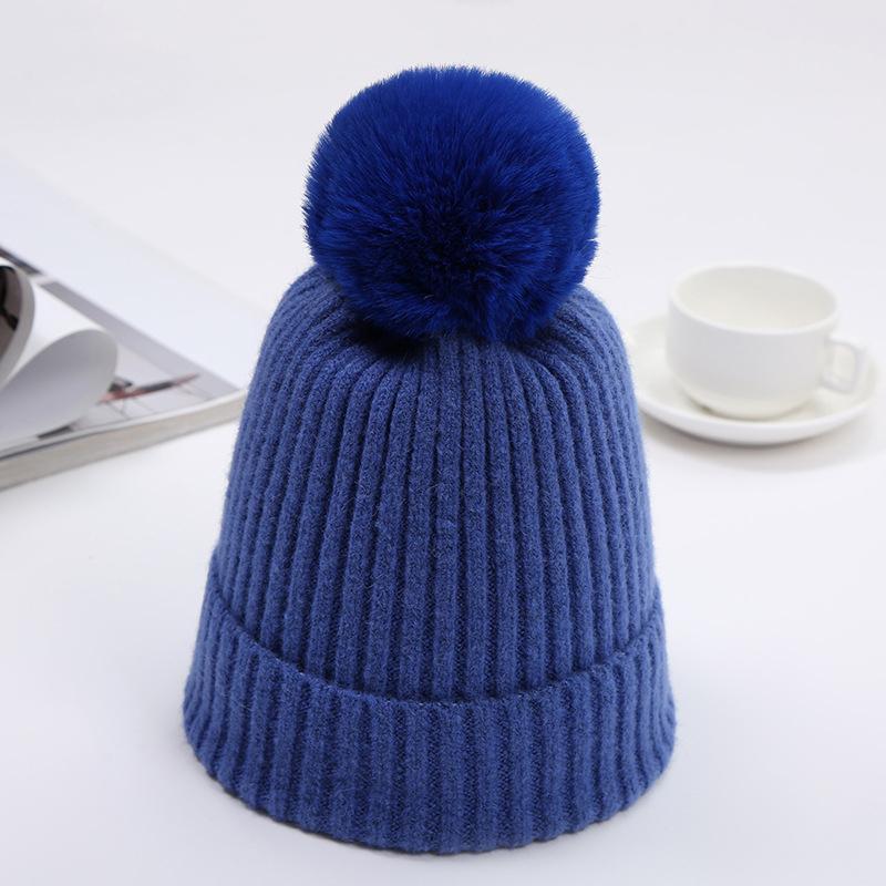 

Winter Warm Thick Knitted Hat Faux Fuzzy Fur Pom Pompom Beanie for Women Girls Slouchy Skullies Ski Hat Caps Bonnet Streetwear, Yellow