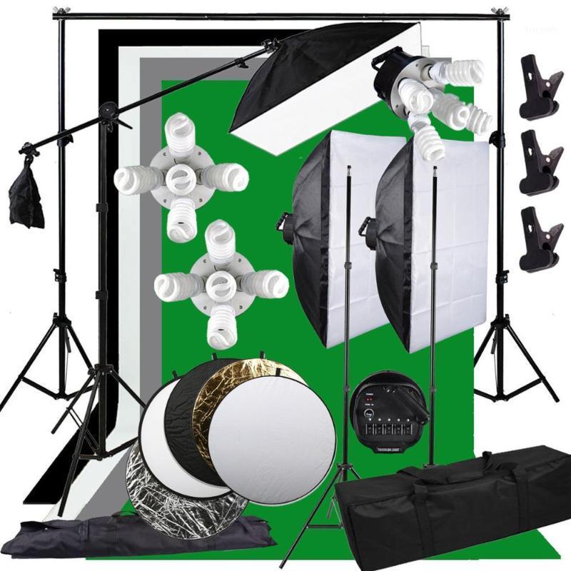 

ZUOCHEN 3375W Photo Studio Softbox StudioLighting kit Boom arm Backdrop Light Stand + 5in1 Reflector for Photography Shooting1