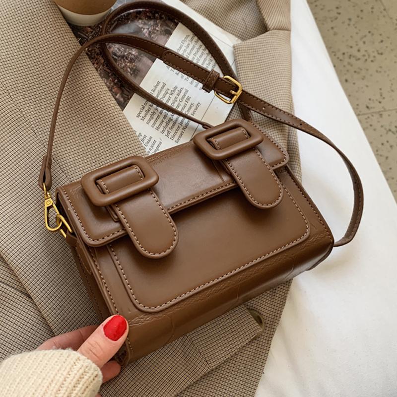 

Pu Leather Mini PU Leather Totes Luxury Handbags and Purses 2021 Women's Brand Designer Shoulder Bag Ladies Crossbody Flap Bags, Black