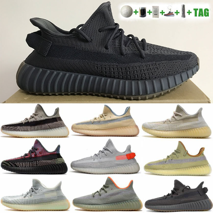 

New Kanye West V2 Cinder Running Shoes Black Static Tail Light Zebra Sneakers Cloud White Fade Cream White Ash Pearl Beluga Men Women Shoes, Box