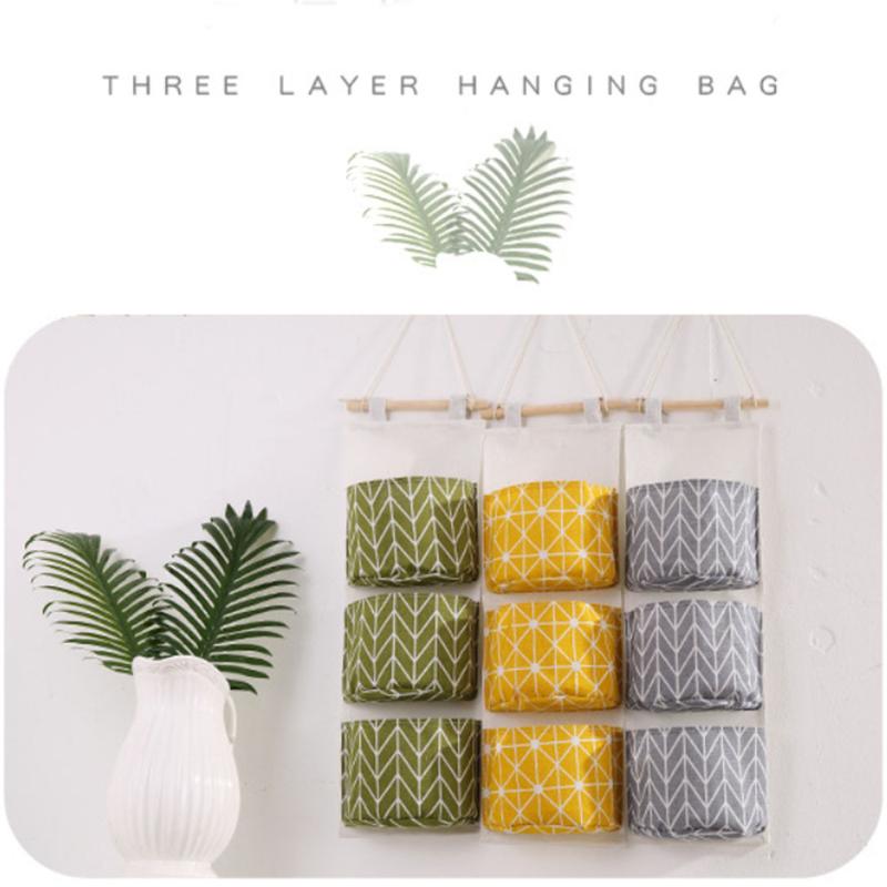 

Multi-Pocket Multilayer Hanging Organizers Socks Underwear Storage BagMulti-purpose Cotton Linen Wall Wardrobe Storage Pockets, Yellow