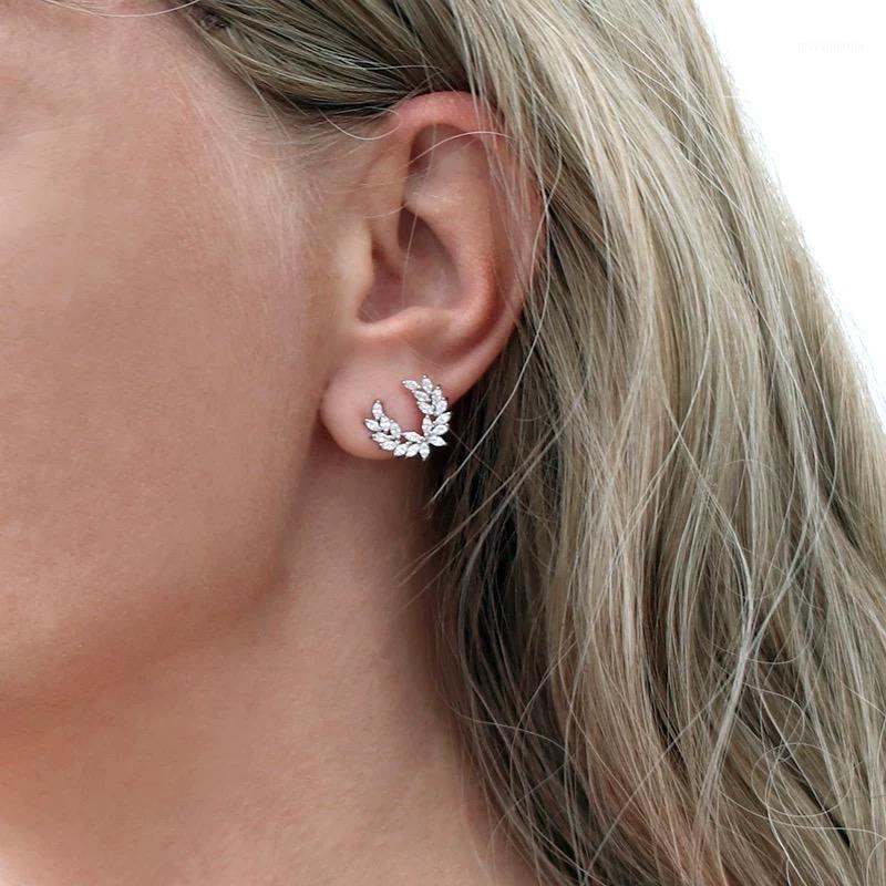 

Be 8 New Fashion Olive Shape + Cubic Zircon Stud Earrings Branch Crystal Earings For Women Party Bijoux E9081