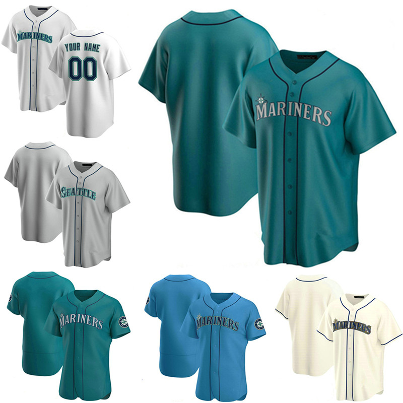 

24 Ken Griffey Jr. Mariners Jersey 34 Felix Hernandez 11 Edgar Martinez 17 Mitch Haniger 15 Kyle Seager 51 Suzuki Ichiro 7 Marco Gonzales, Blue;black