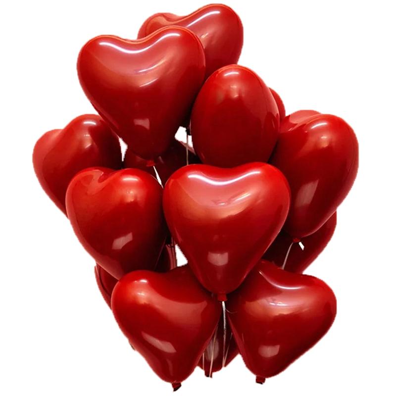 

50Pcs Ruby Red Heart-Shaped Love Balloon Double Layer for Wedding Wedding Room Party Stage Decoration