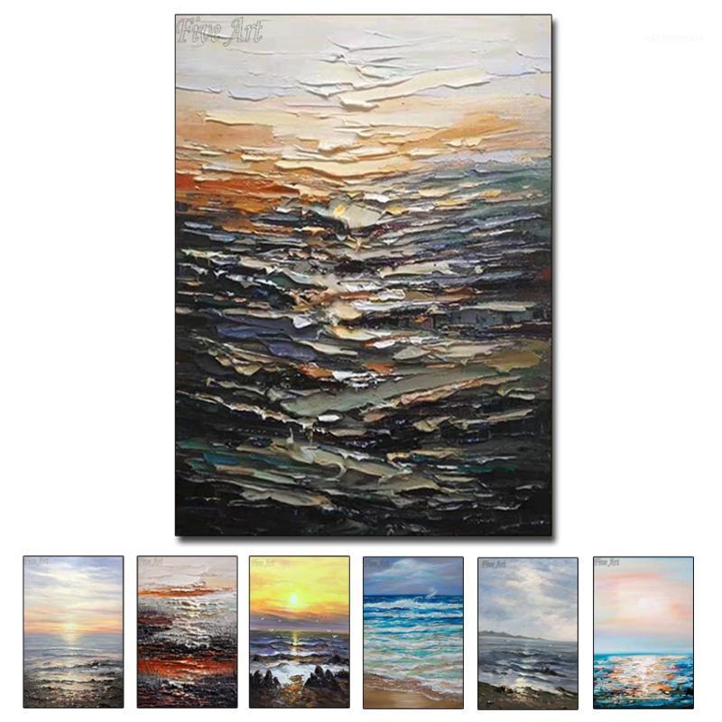 

Handmade Abstract Seaside Pictures Oil Paintings On Canvas Modern Wall Picture For Living Room Home Decoration No Frame1