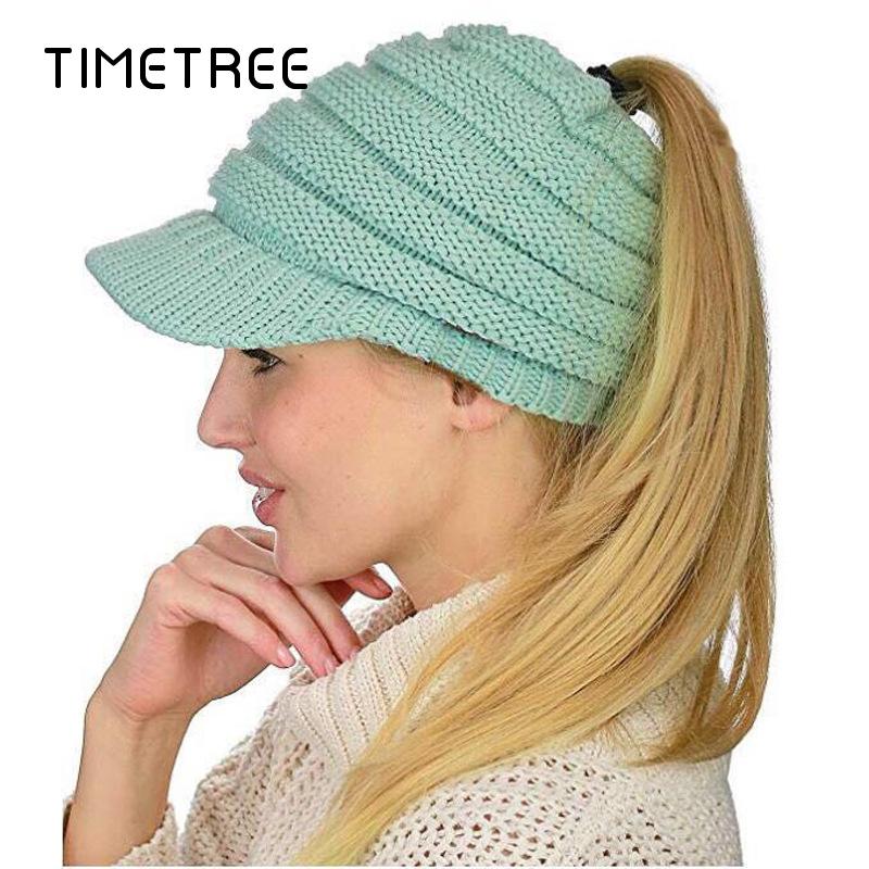 

Classic Women's Hat Winter Warm Duck Tongue Horsetail Cap Plush Thickening Beanies Outdoor Hip hop Soft Hats Wool Female Berets, A3