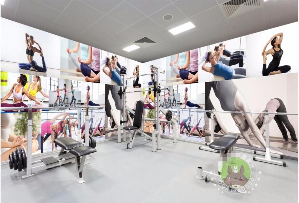 

3d room wallpaper custom mural Yoga health club construction background wall painting 3d wall murals wallpaper for walls, As pic