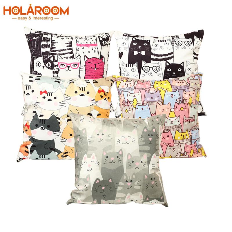 

Cute Pillow Case Cartoon Animal Pattern Cushion Cover Square Cheap Pillowcase for Sofa Car Home Decor Polyester Pillow Cover, A7771
