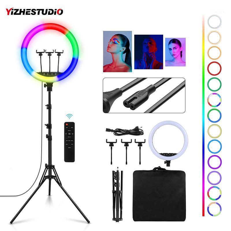 

Yizhestudio 10 /18inch Ring Lamp With 2M Tripod RGB Colorful Photography Lighting with Phone Clip for Photo Vlogging YouTube1